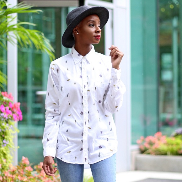 Mercer & Spring Tops - NYC Taxi Print Button Up